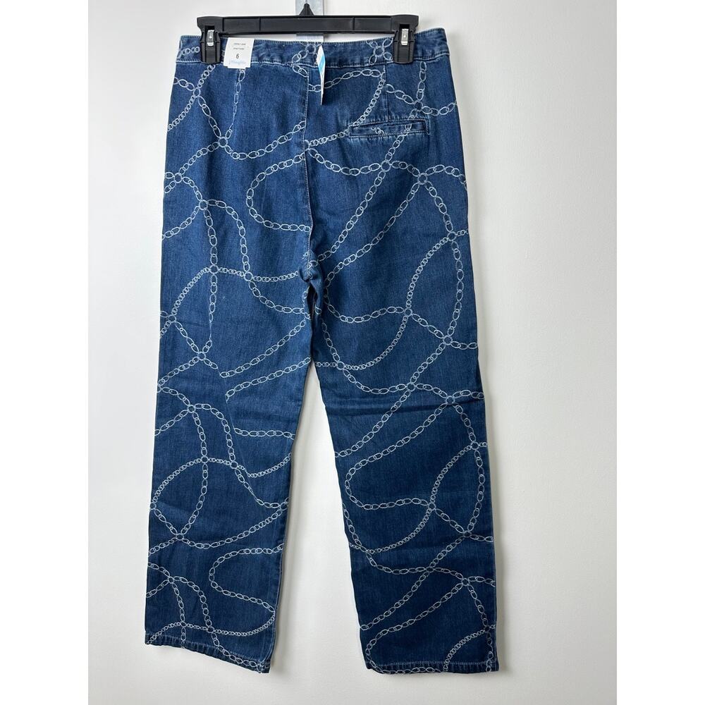 NEW J. McLaughlin Jeans Bashford All-over Chains WIDE LEG 6 Trousers Pants A31 - Picture 4 of 8